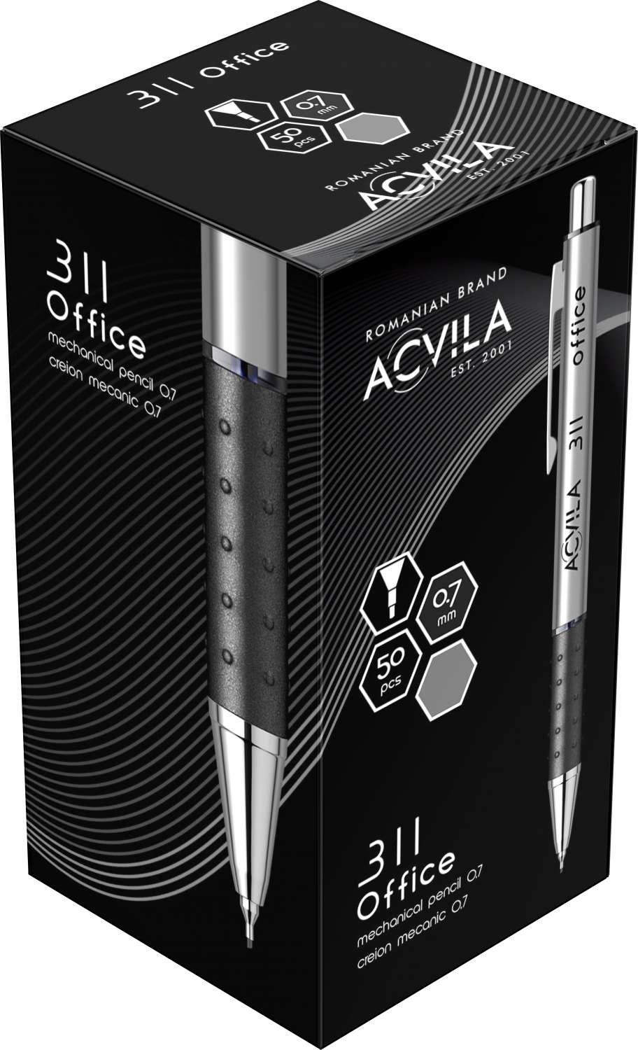 Creion mecanic 0,7 mm Acvila 311 Office gri